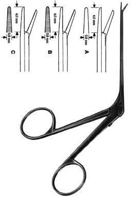 Micro Ear Forceps shaft length 80mm, smooth straig