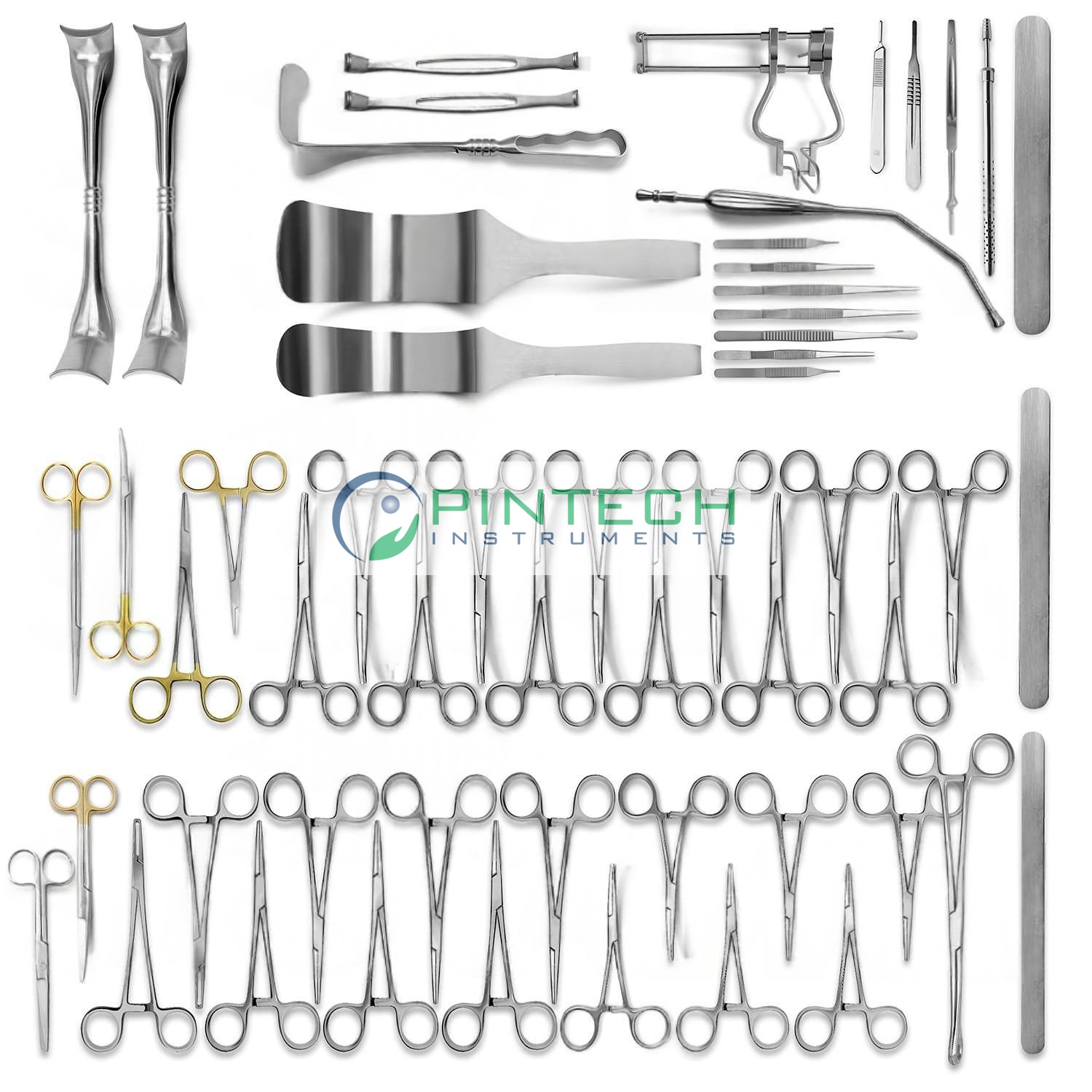 104 Pcs Basic Laparotomy Surgical Instrument Set - Gold Finish Sialkot Pakistan