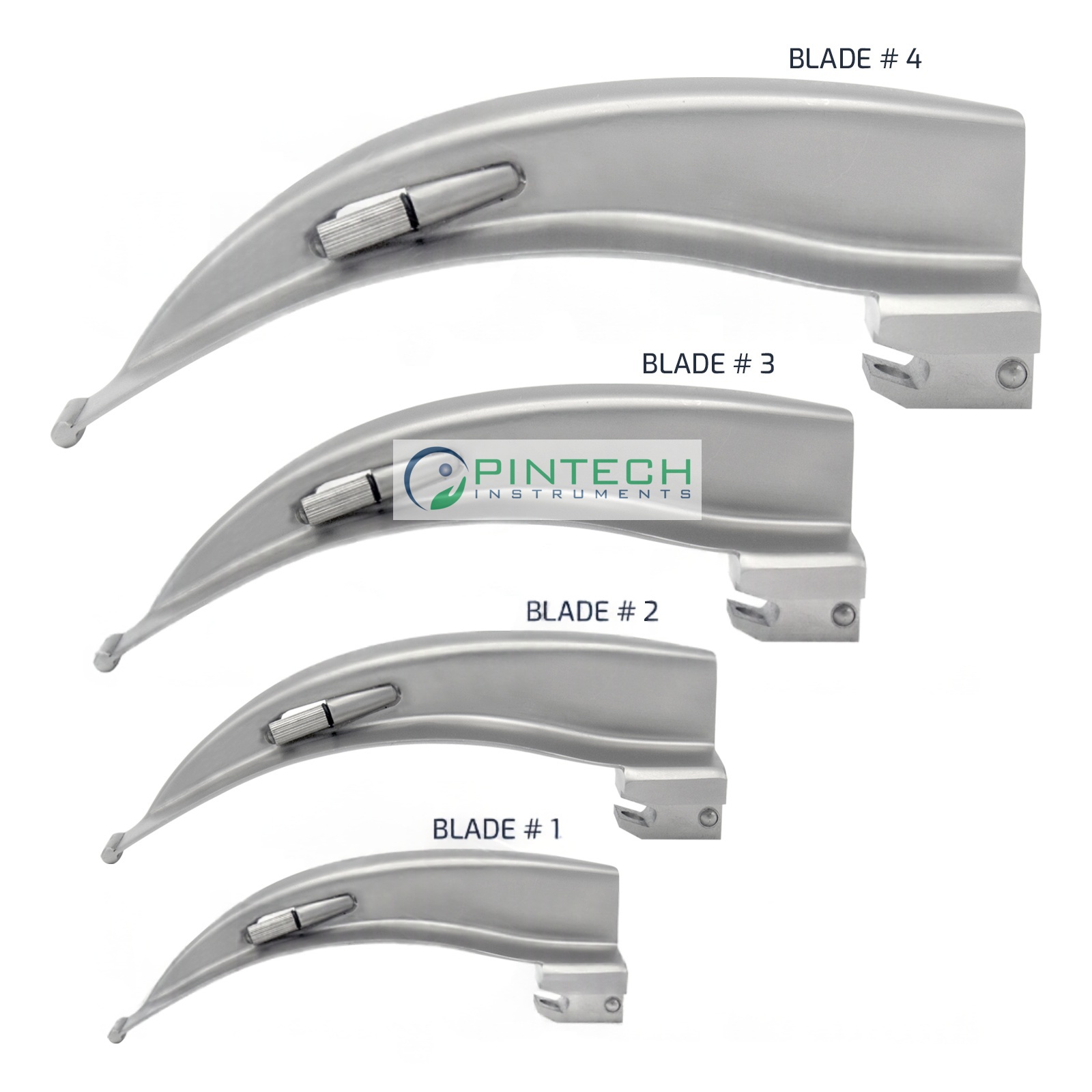 4 Pcs Macintosh Conventional Laryngoscope Blades #1-#4 - Airway Intubation Instrument Sialkot Pakistan