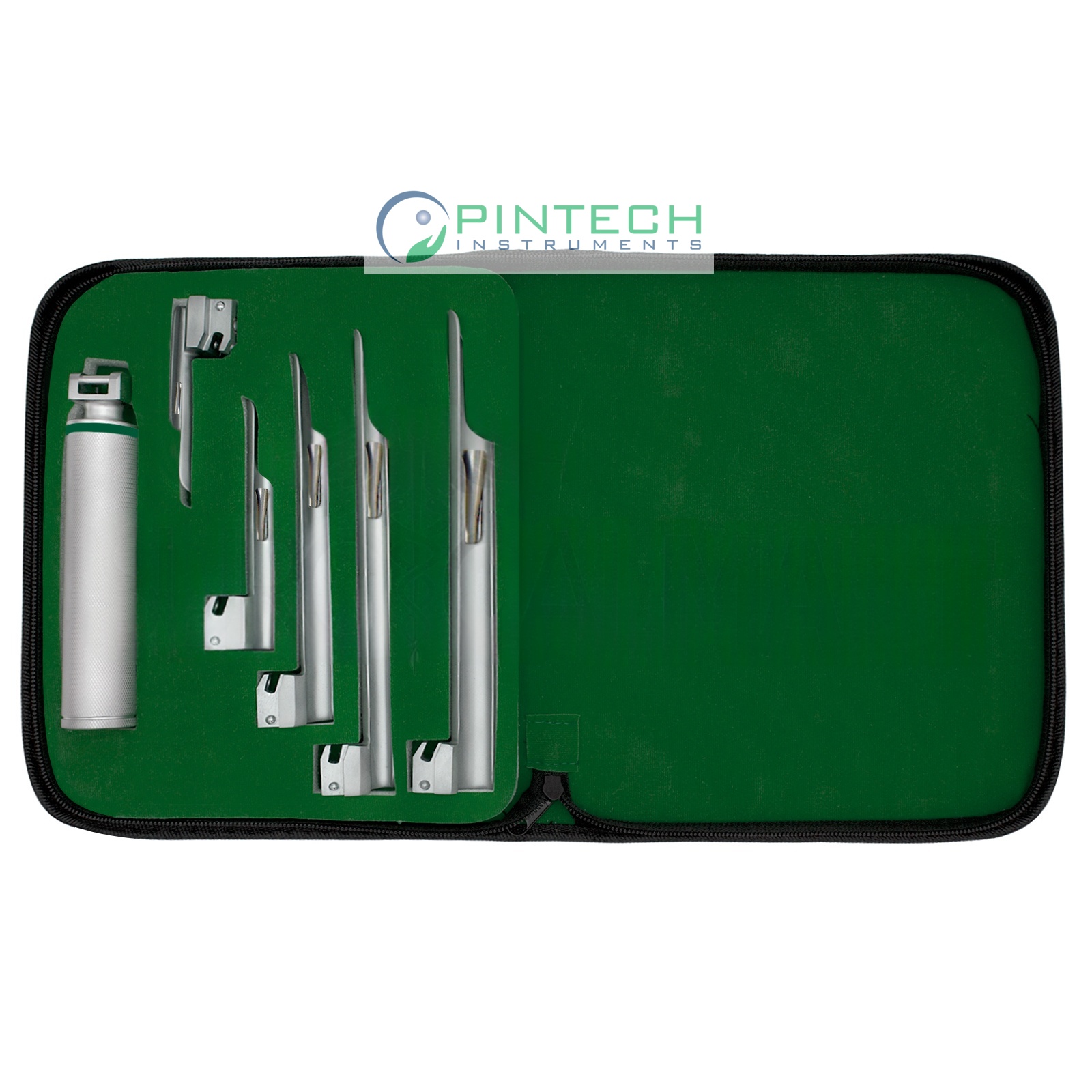 Miller Fiber-Optic Laryngoscope Set with Handle and Carrying Case - Anesthesia Airway Kit Art No PTI-LAR-159 — Surgical Instruments detail view