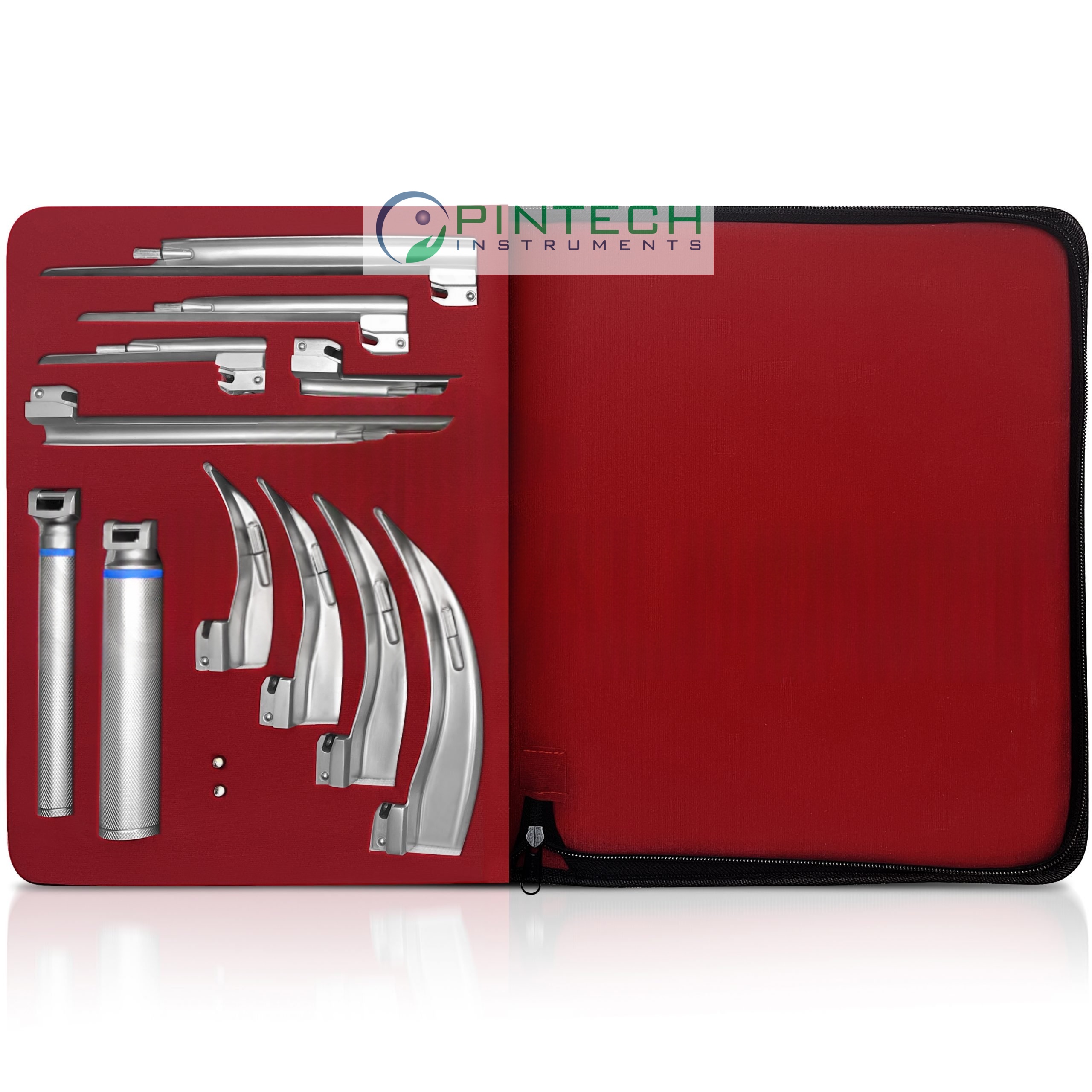 11 Pcs Conventional Macintosh and Miller Combination Laryngoscope Set - Anesthesia Airway Kit Art No PTI-LAR-157 11 pcs — Surgical Instruments Manufacturer Sialkot Pakistan