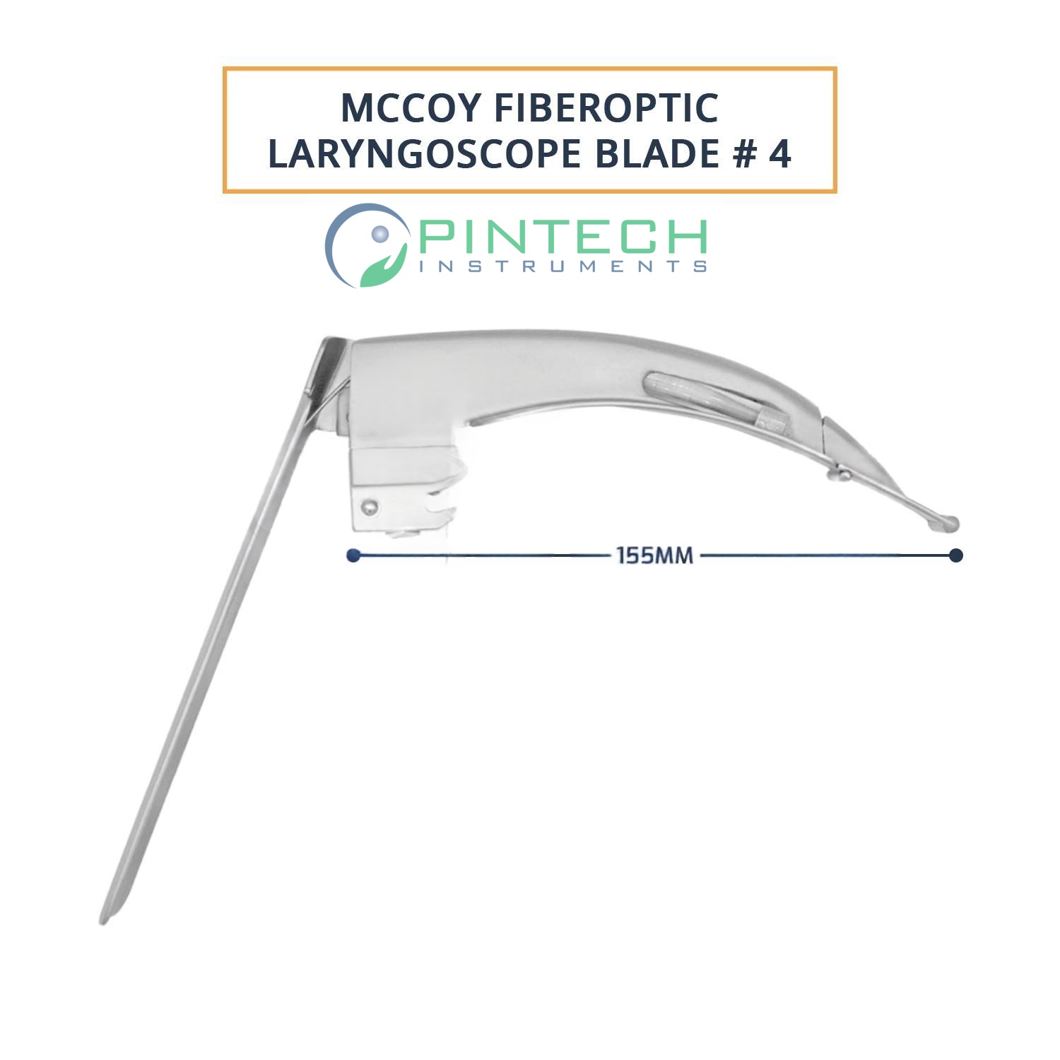 McCoy Fiber-Optic Flex-Tip Laryngoscope Blade #4 - Airway Intubation Instrument Art No PTI-LAR-109 — Surgical Instruments detail view