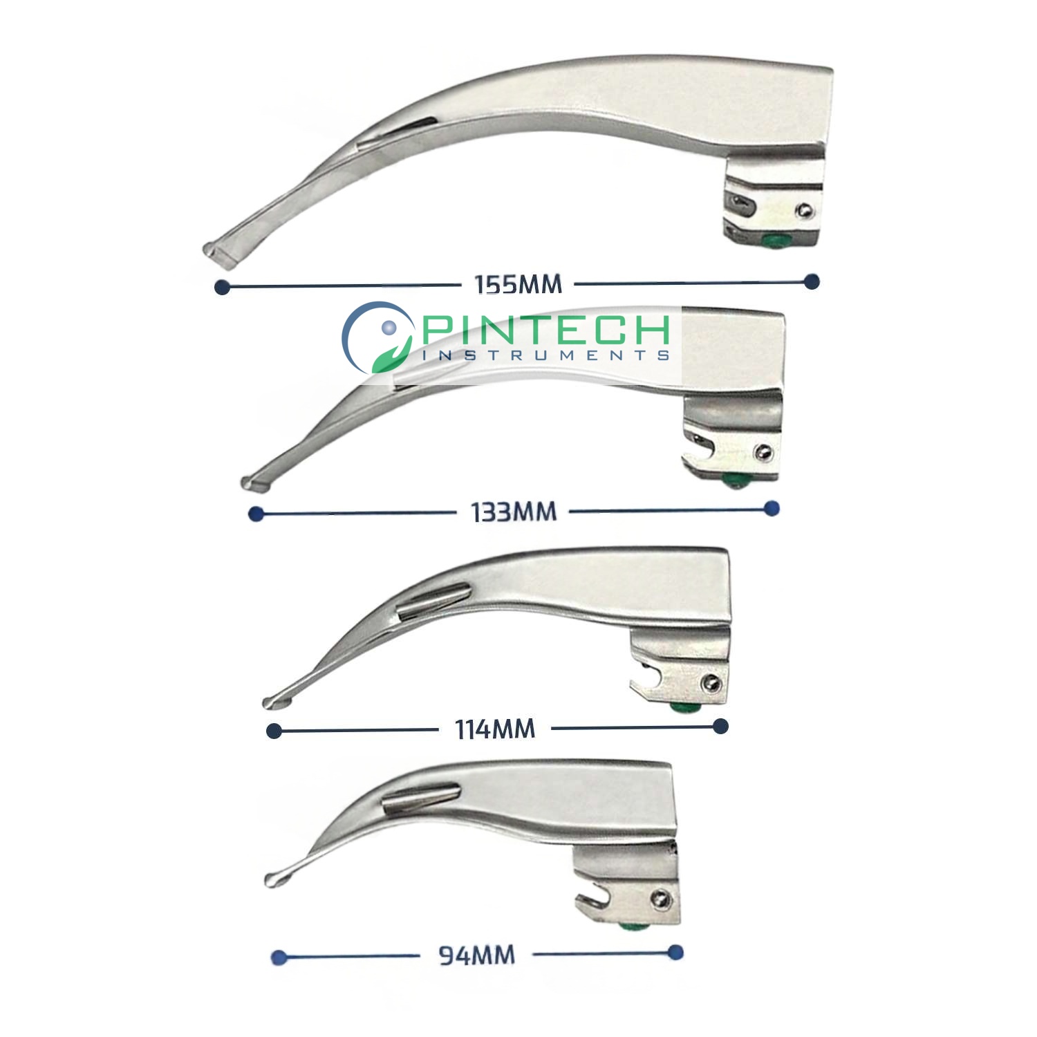 Macintosh Fiber-Optic Blade #2 with Medium Laryngoscope Handle - Airway Intubation Instrument Art No PTI-LAR-114 — Surgical Instruments detail view