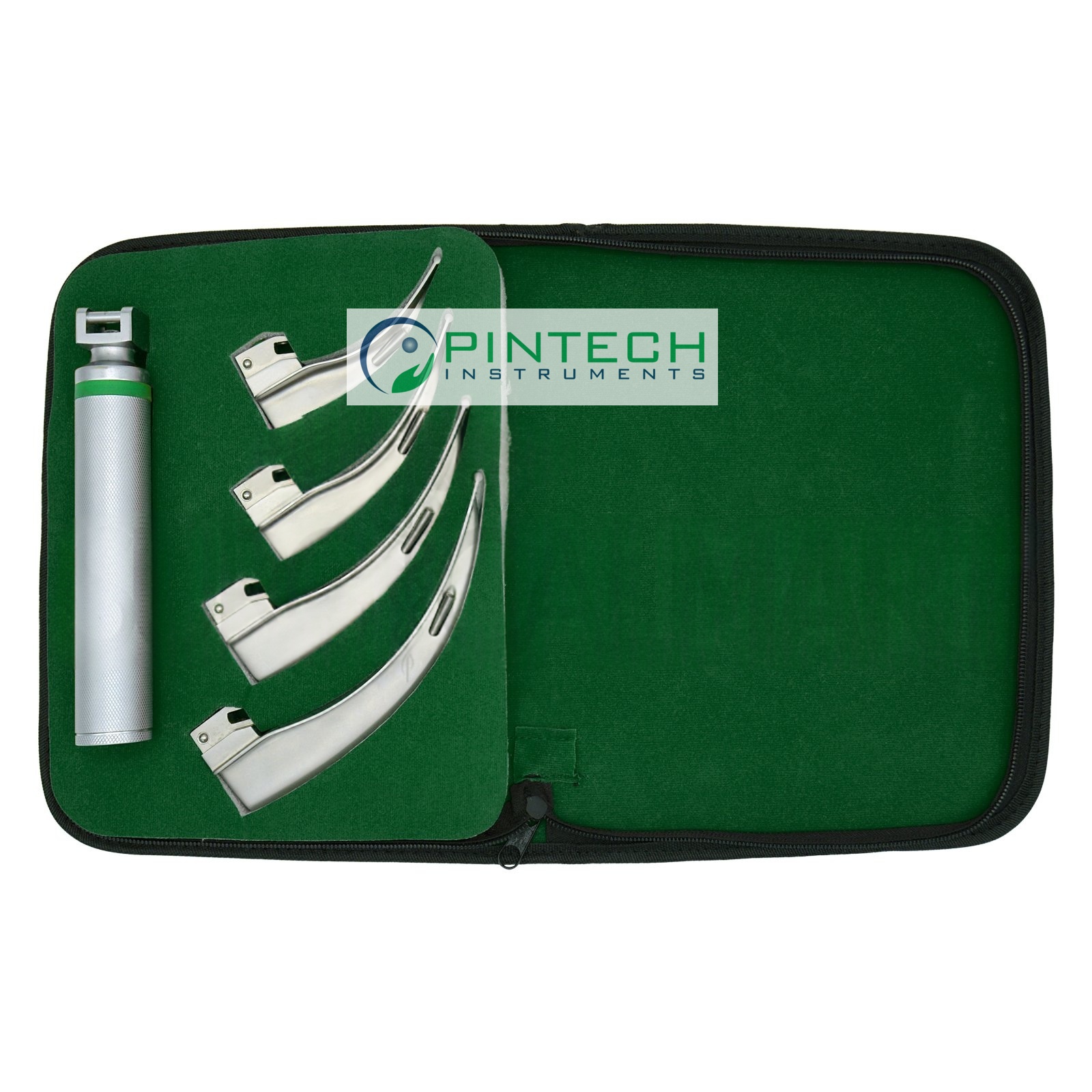5 Pcs Macintosh Fiber-Optic Laryngoscope Set - Reusable - Anesthesia Airway Kit Art No PTI-LAR-117 — Surgical Instruments detail view