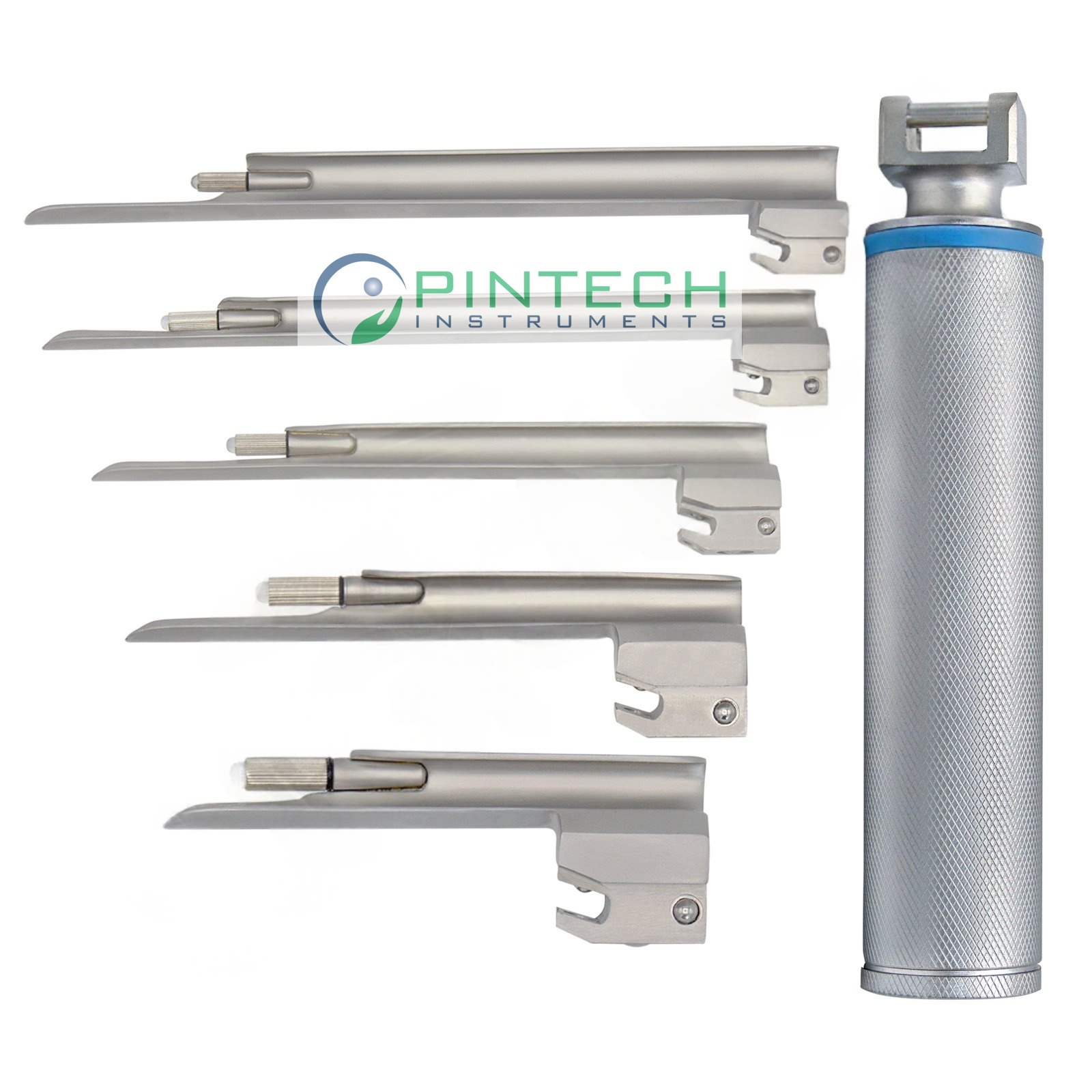 6 Pcs Miller Conventional Laryngoscope Set - 5 Blades and Handle - Anesthesia Airway Kit Art No PTI-LAR-128 — Surgical Instruments detail view