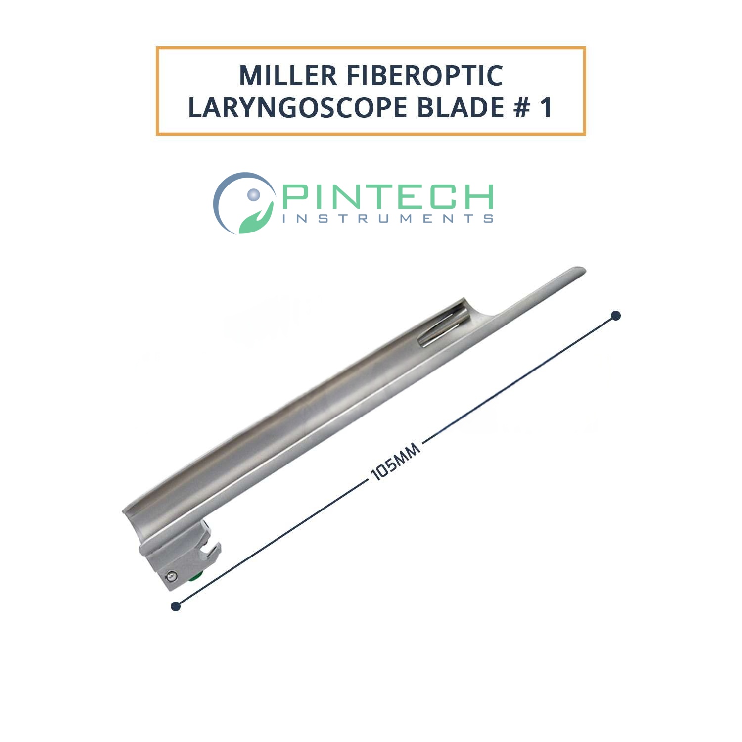 Miller Fiber-Optic Blade #1 with Medium Laryngoscope Handle - Airway Intubation Instrument Sialkot Pakistan